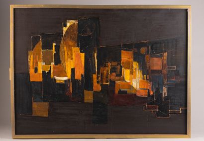 GABRIOT
Peinture abstraite à fond noir sbd,
60...