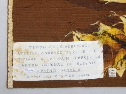 Tapisserie d'Aubusson, atelier Andraud Père...