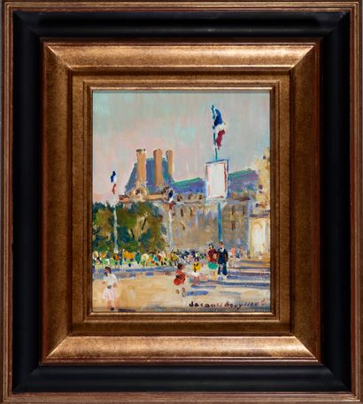 BOUYSSOU Jacques (1926 - 1997) 
Le Louvre,
Hst...