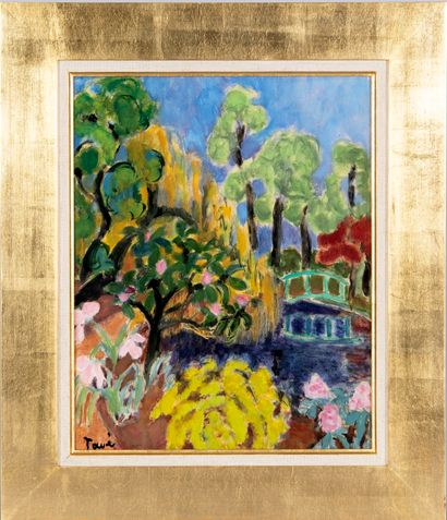 TAVE Georgette (1925 - 2008)
Jardin à Giverny,
Hst...