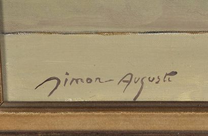 Simon Auguste 
Pot de fleurs, 
Hst sbg, 55...