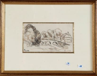 LUCE Maximilien
Pont,
Dessin au crayon noir,...