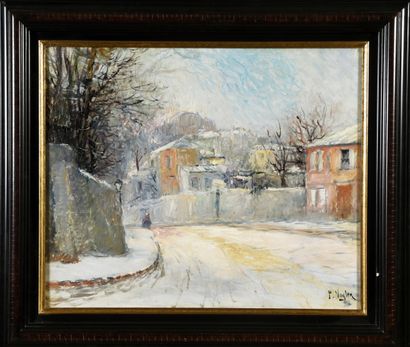 VOGLER Paul (1852 - 1904)
Rue enneigée,
Hst...