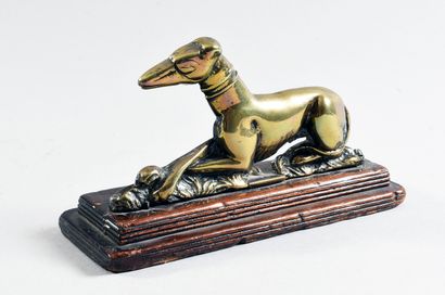 Modern school Sitting greyhound with crossed...