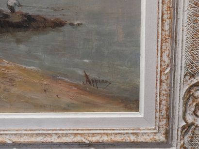 APPIAN Adolphe 
Barques et pêcheurs,
Hst...