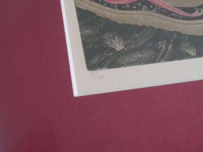 Lot of 2 lithographs: - Flower S. n° 43/75...