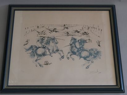 DALI Salvador (d'après) Combat équestre,...