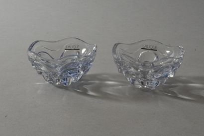 LALIQUE France - Paire de coupelles en verre...