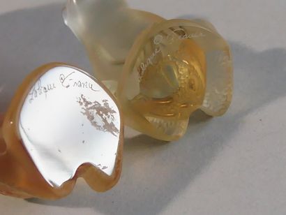 LALIQUE France - Couple de rainettes en cristal...
