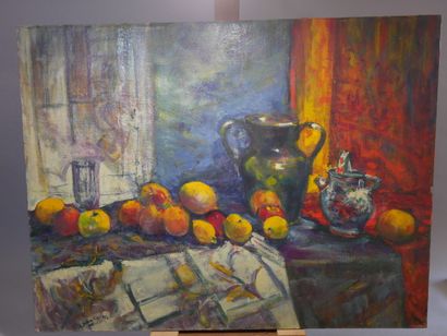 SCHEMBARI J. François Still life with fruit,...