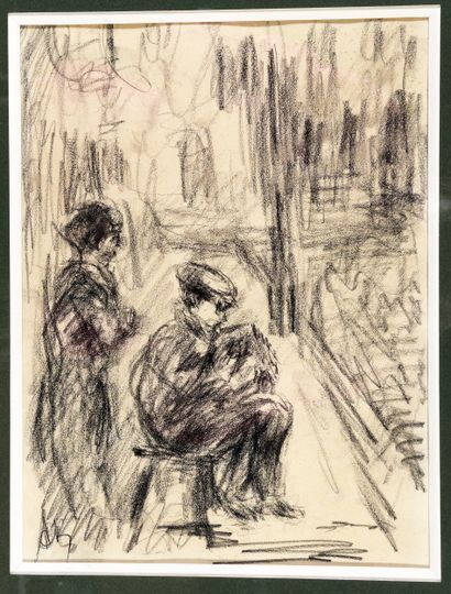 Early 20th century school, Seated figures...