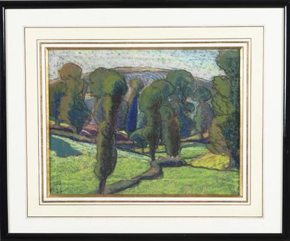 JOUHAUD Léon (1874 - 1950)
Collines limousines,
Pastel...