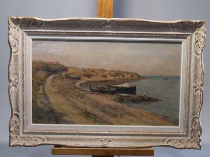 APPIAN Adolphe 
Barques et pêcheurs,
Hst...