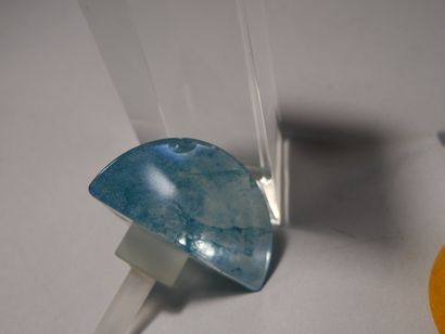 Ensemble de 2 sculptures en verre avec leurs...