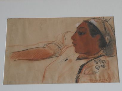 Orientalist school, Indigenous, charcoal,...