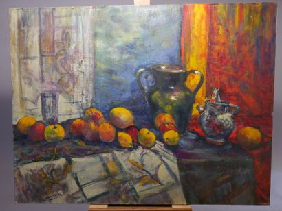 SCHEMBARI J. François Still life with fruit,...