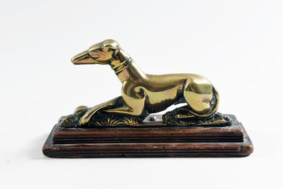 Modern school Sitting greyhound with crossed...