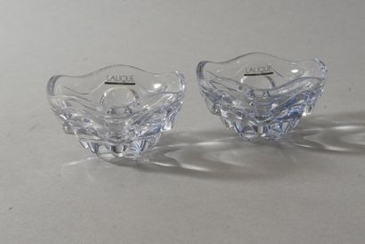 LALIQUE France - Paire de coupelles en verre...