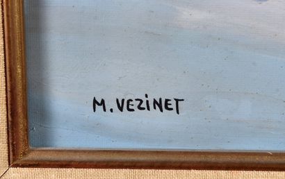 VEZINET Michel (né en 1957)
Paysage enneigé,
Hst,...