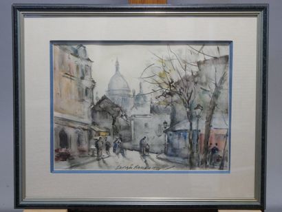 ROUAULT Georges 
Vue de Montmartre, encadrée
Aquarelle...