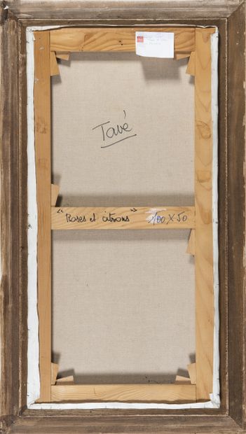 TAVE Georgette (1925 - 2008)
Rose et citrons,
Hst...