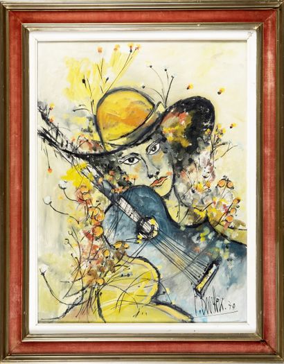 BOUCHEIX François
La femme à la guitare,
Hst...
