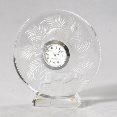 LALIQUE France - Pendulette de bureau en...
