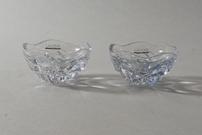 LALIQUE France - Paire de coupelles en verre...