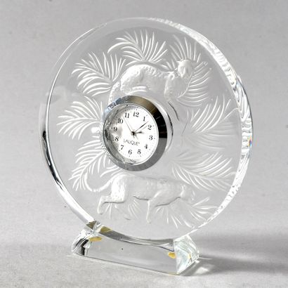 LALIQUE France - Pendulette de bureau en...
