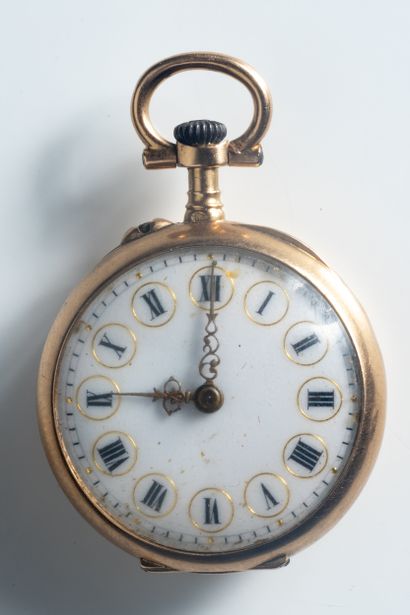 Montre de col et contre boiter en or jaune...