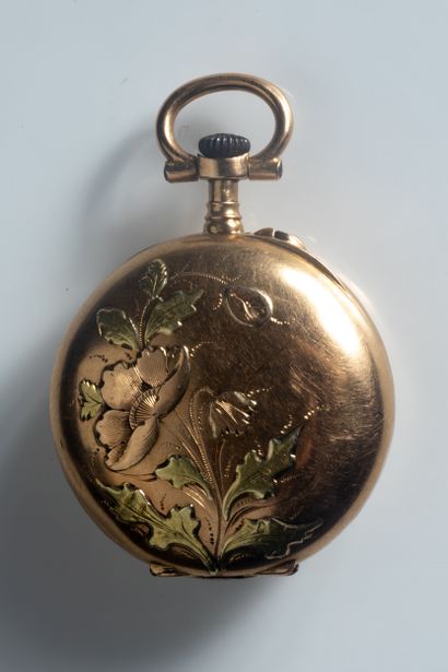 Montre de col et contre boiter en or jaune...