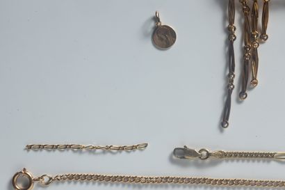 Lot of yellow gold (750 thousandths) jewelry,...