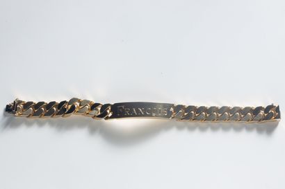 Important bracelet identité en or jaune (750...