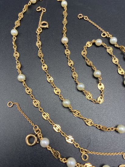 Parure : Collier et bracelet en perles de...