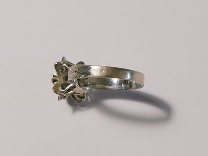 Ring in white gold (750 thousandths) with...