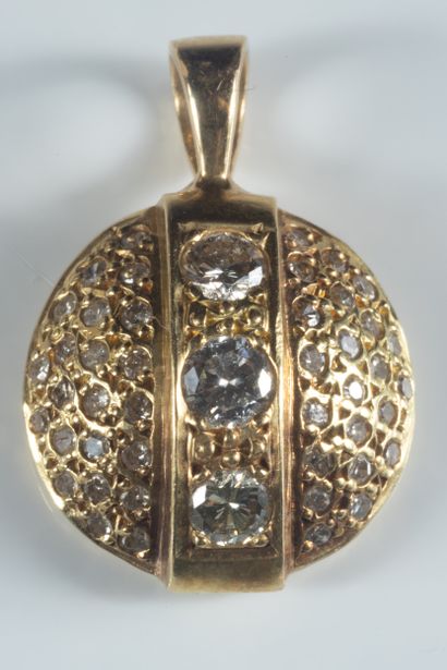 Pendentif pavage diamanté de taille 8/8 et...