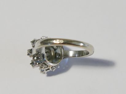 Round daisy ring in white gold (750 thousandths)...