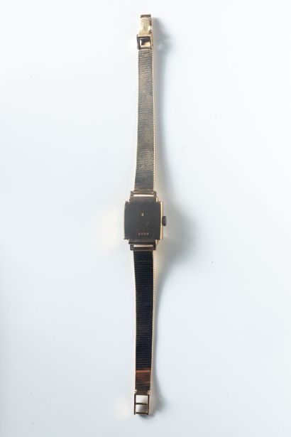 HIRONDOR. Montre bracelet de dame en or jaune...