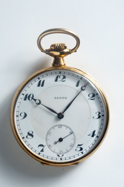 ZENITH. Montre gousset et contre boîtier...