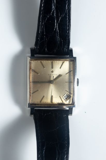 ZENITH. Montre d’homme en acier, le boîtier...