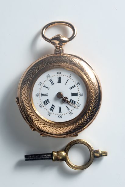 Petite montre gousset et contre boîtier en...