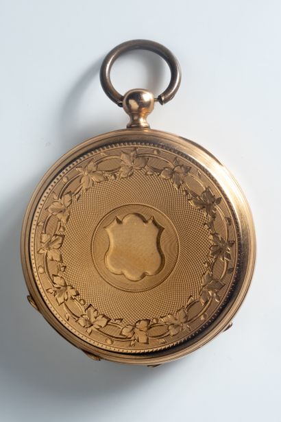 Montre de gousset et contre boîtier en or...