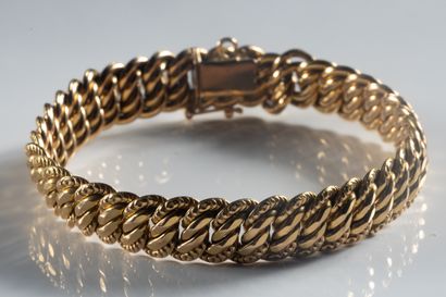 Bracelet maille américaine en or jaune (750...