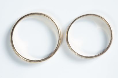 Two wedding rings in yellow gold (750 thousandths)...