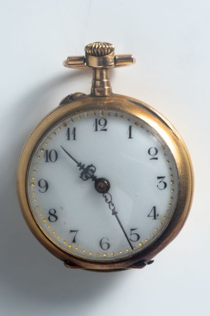 Montre de col et contre boîter en or jaune...