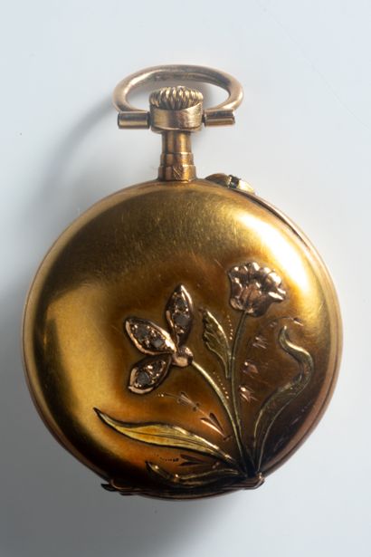 Montre de col et contre boîter en or jaune...