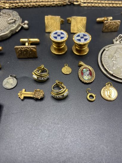 Set of costume jewelry and silver key ri...