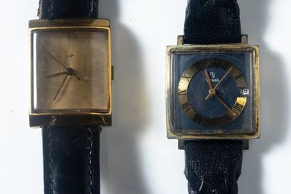 2 montres d’homme vintage LIP et YEMA en...