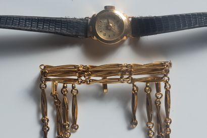 Lot of yellow gold (750 thousandths) jewelry,...