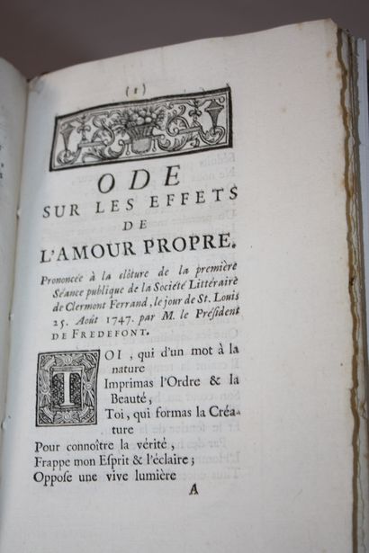 Recueil de pièces de littérature. 
Clermont,...